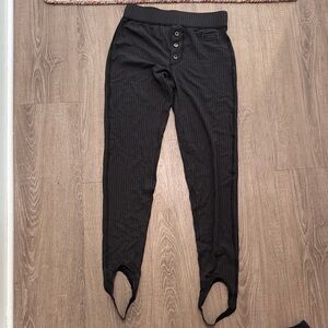 Ganni Charcoal Ribbed stirrup leggings. Never worn.